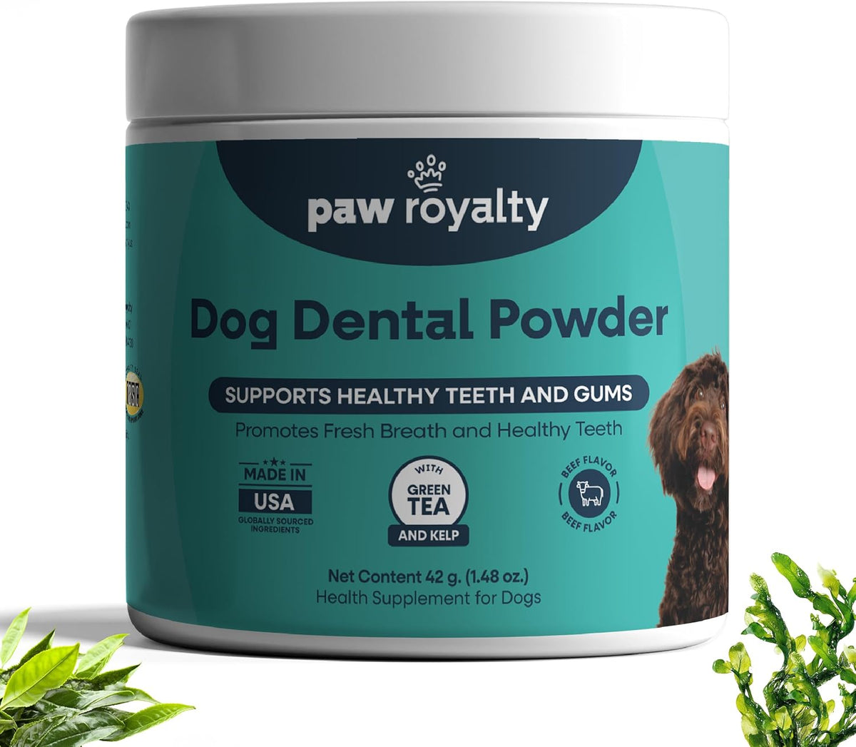 Dog Dental Powder | Tartar Control, Bamboo Extract & Green Tea for Clean Teeth, Healthy Gums & Periodontal Support | Daily Dental Care for Dogs | 90 Servings