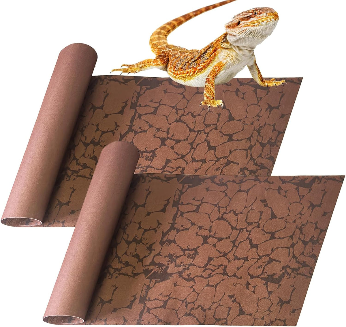 BNOSDM 2 PCS Reptile Carpet Mat Terrarium Liner Bedding Reptile Cage Mat Supplies for Tortoise Lizard Leopard Gecko Snake Chameleon 39.4" x 19.7"