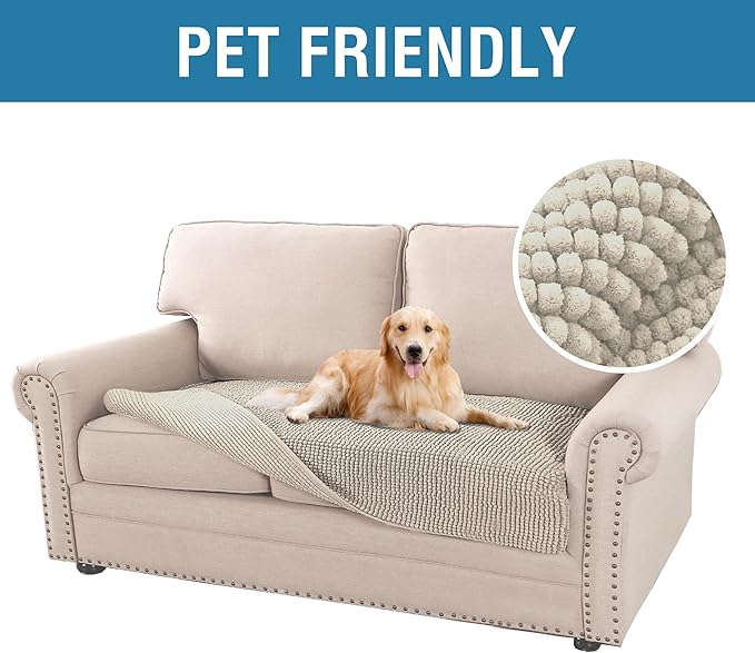 H.VERSAILTEX Plush Chenille Dog Bed Cover Thick Soft Loveseat Cover - Image 2