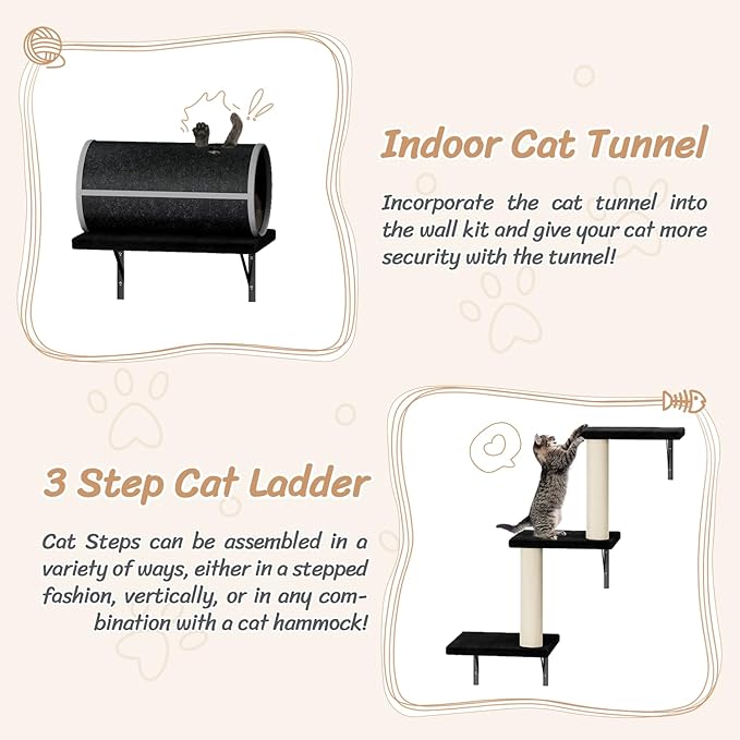 NUNU LAB Cat Wall Shelves Set, Scratching Post, Wall Shelves - Image 5
