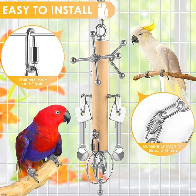 KATUMO Bird Toys, Parrot Pull Spoons, Spinning Toys - Image 5