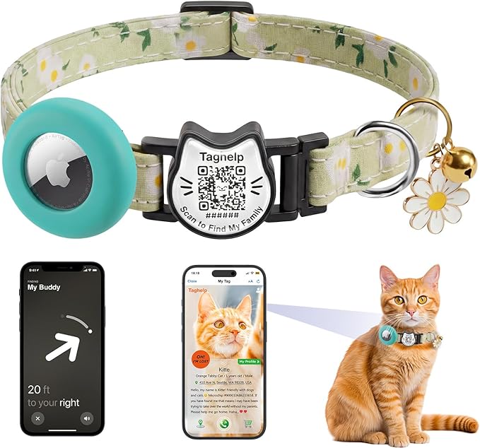 Cute Floral Breakaway Cat Collar by Taghelp