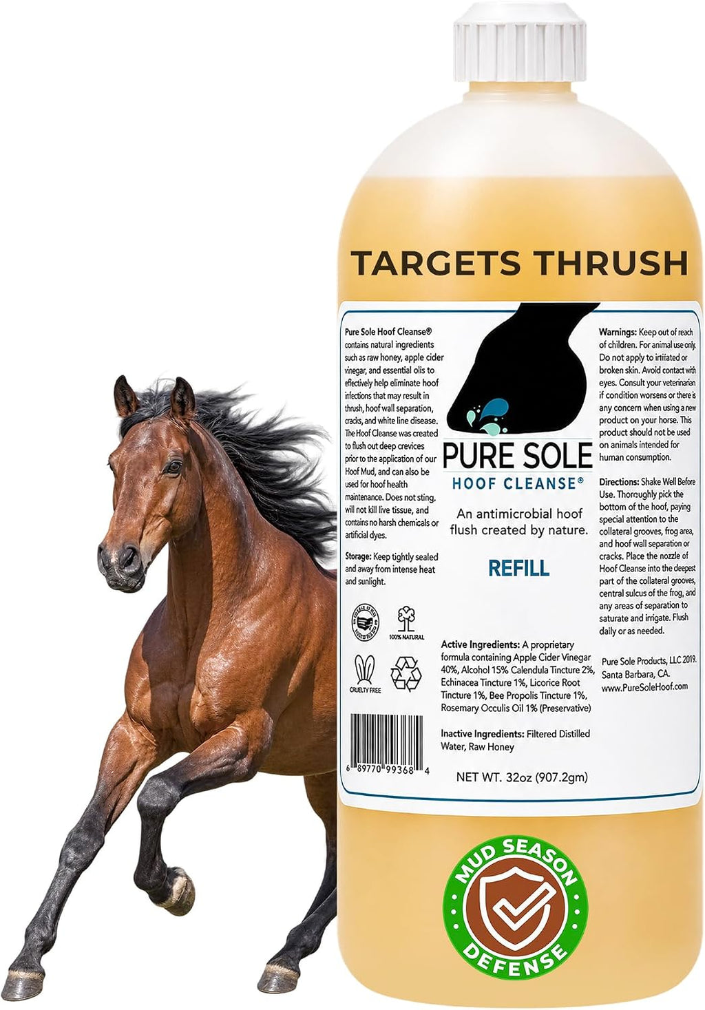 Hoof Cleanse Thrush Treatment Spray for Horses, 16 oz