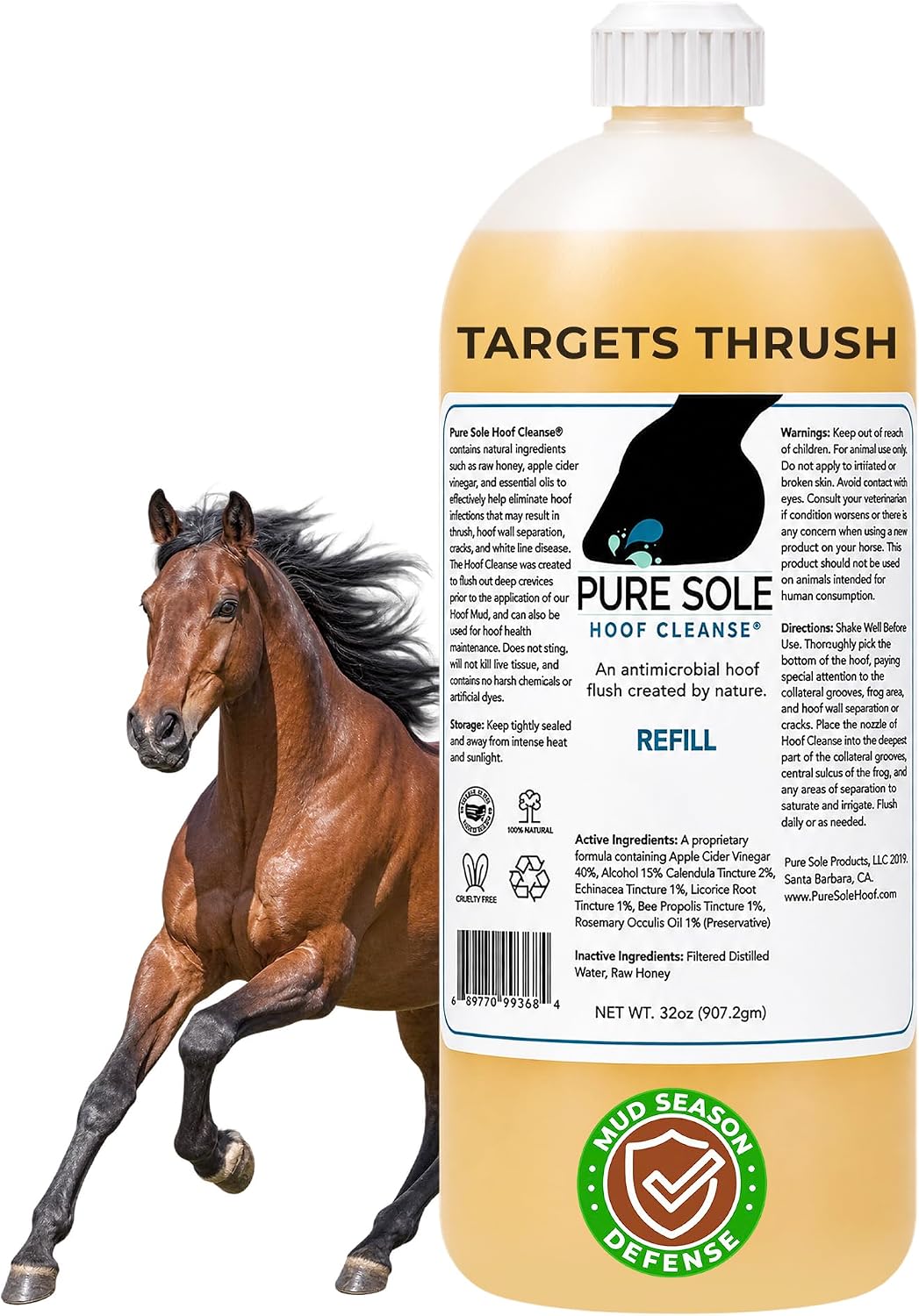 Hoof Cleanse Thrush Treatment Spray for Horses, 16 oz