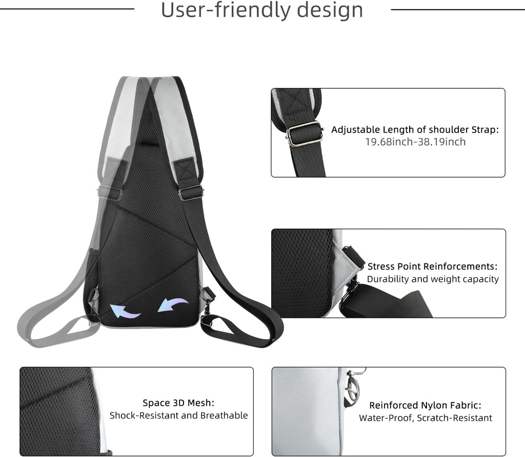 Tactical Chest Sling Bag for Men,Theft Crossbody Bag,Lightweight Hiking Shoulder Pack for Cycling, Travel, Camping