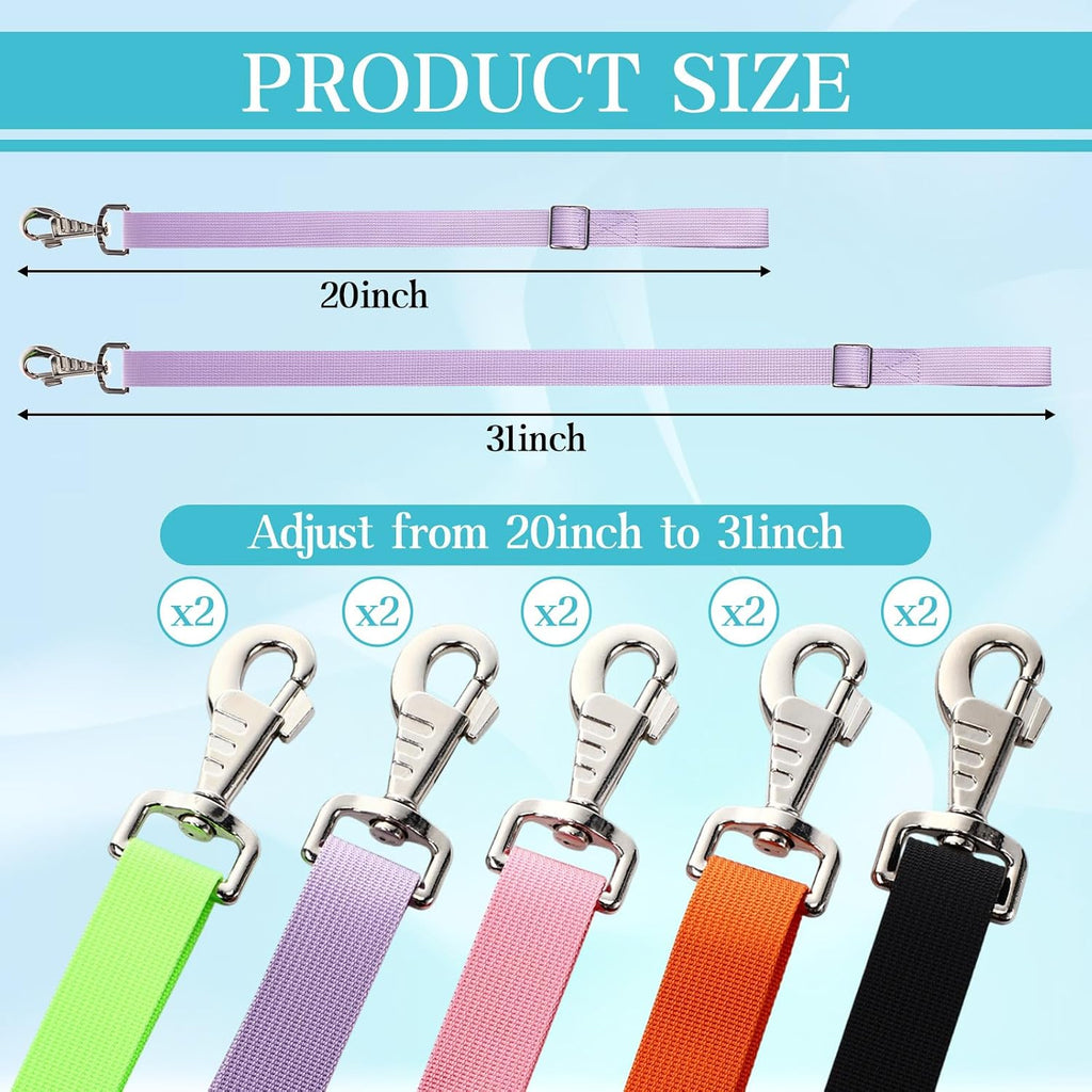 10 Pcs Horse Bucket Strap Hangers, Adjustable 20 to 31 in, Multicolor