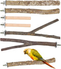 6 PCS Natural Wood Bird Perches Set, Parrot Stand Fork Toys, Hanging by IOUALEY