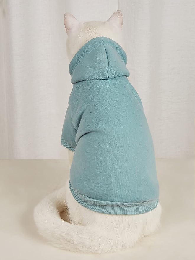 QWINEE Basic Dog Hoodie Sweatshirt Puppy Sweater Warm Cat Costumes Pet Clothes - Image 4