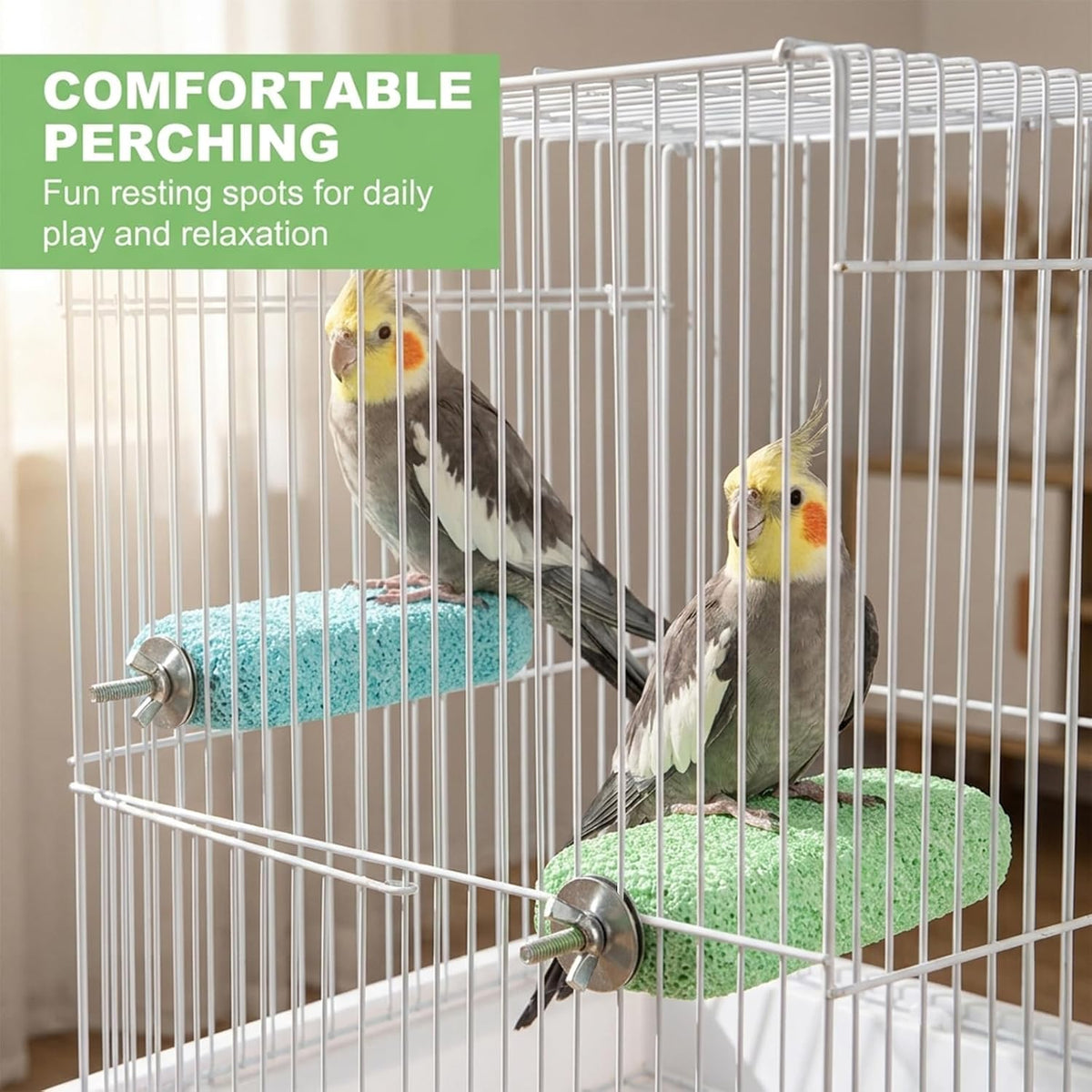 4PCS Bird Beak Grinding Stone, Resin Parrot Perch, Bird Cage Accessory