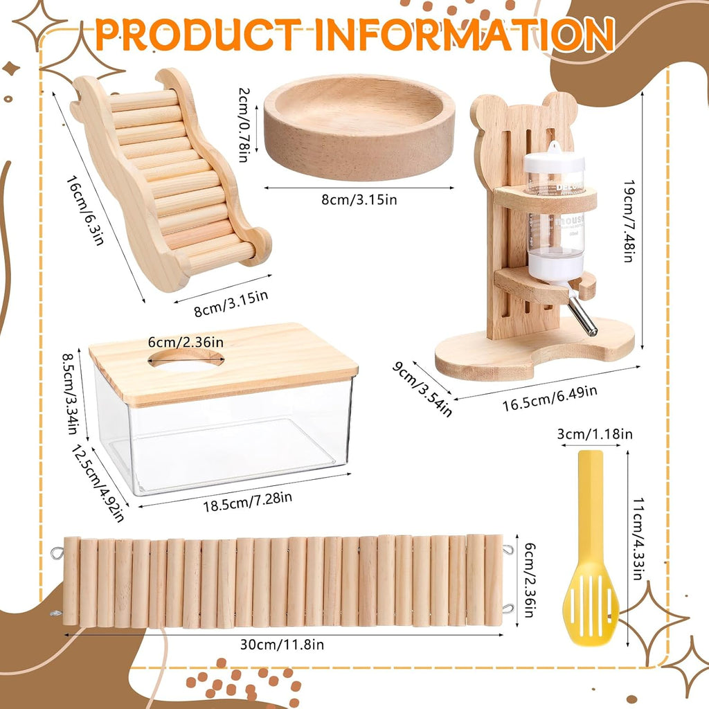 6Pcs Hamster Sand Bath Box Set Hamster Cage Accessories Hamsters Fence Toy