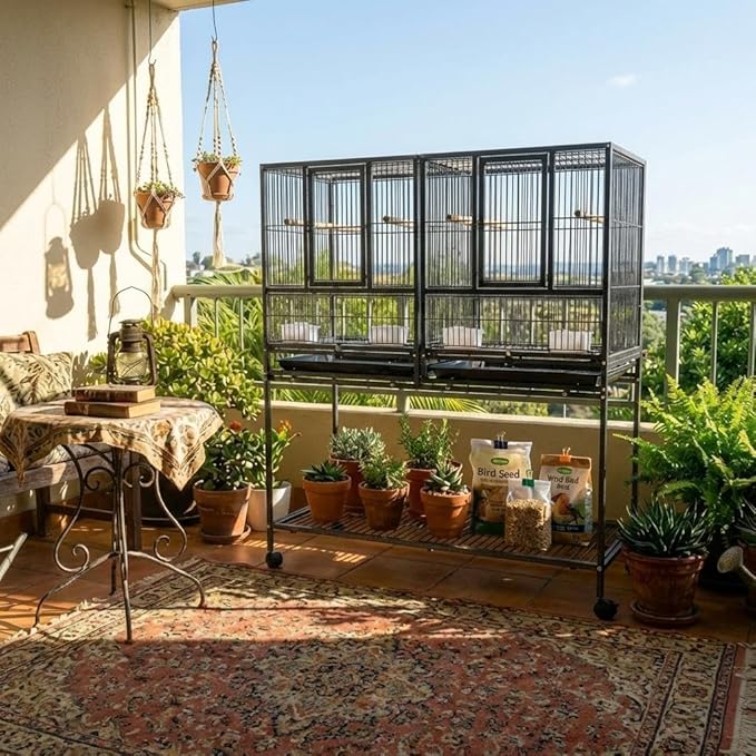 IDEALHOUSE 41" Divided Breeding Flight Bird Cage - Image 3
