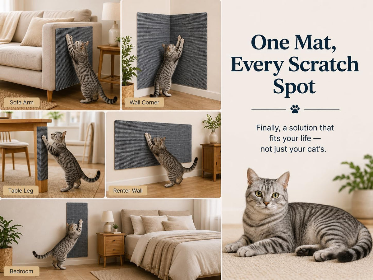 Cat Scratch Furniture Protector for Couch&Walls, Self-Adhesive Gray
