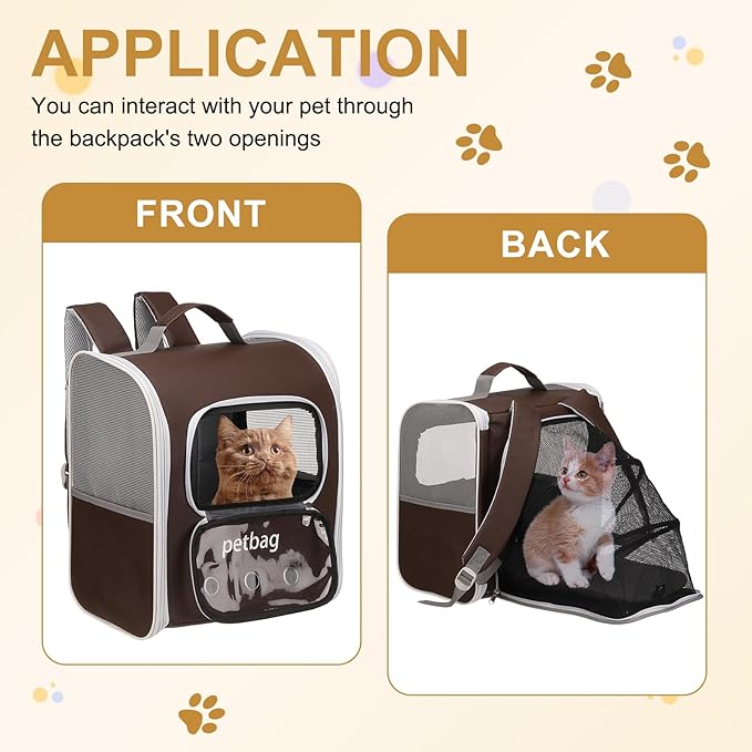 Pet Backpack Carrier, Portable and Ventilated, Oxford Cloth, Dogs Cats and - Image 5