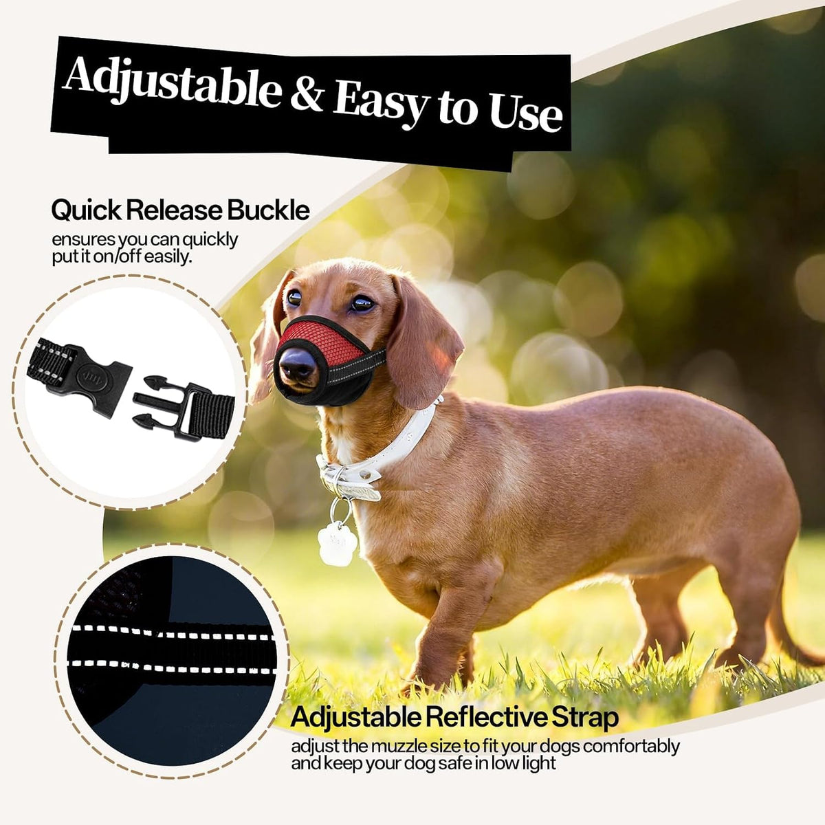 2 Pack Dog Muzzle, Soft Mesh Muzzles for Dogs Anti Biting Barking