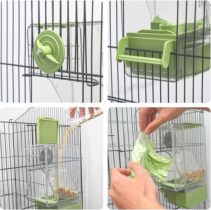 Automatic Bird Feeder, No Mess Bird Cage Feeder - Image 6
