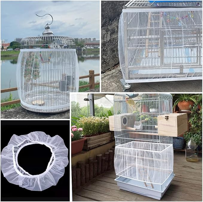 Soft Airy Bird Cage Net Cover, Bird Cage Seed Catcher, Skirt Guard Gauze - Image 4