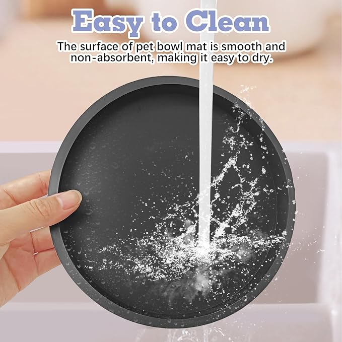 BNOSDM 2 Pack Cat Feeding Mat Pet Silicone Food Mat Black Dog Feeding Mats - Image 4