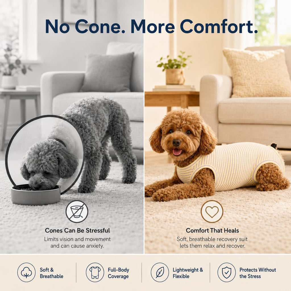 Kukaster Dog Recovery Suit After Surgery, E-Collar Alternative, Blue/S