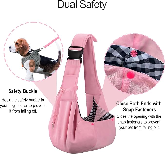PETLOFT Reversible Dog Cat Sling Carrier, Small Dog Carrier, Adjustable Dog - Image 4