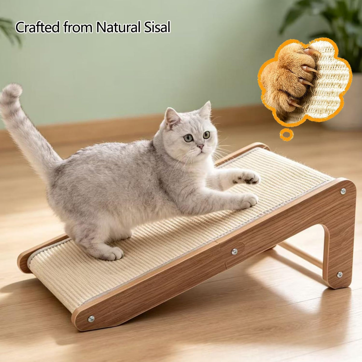 Sisal Cat Scratcher Ramp for Indoor Cats