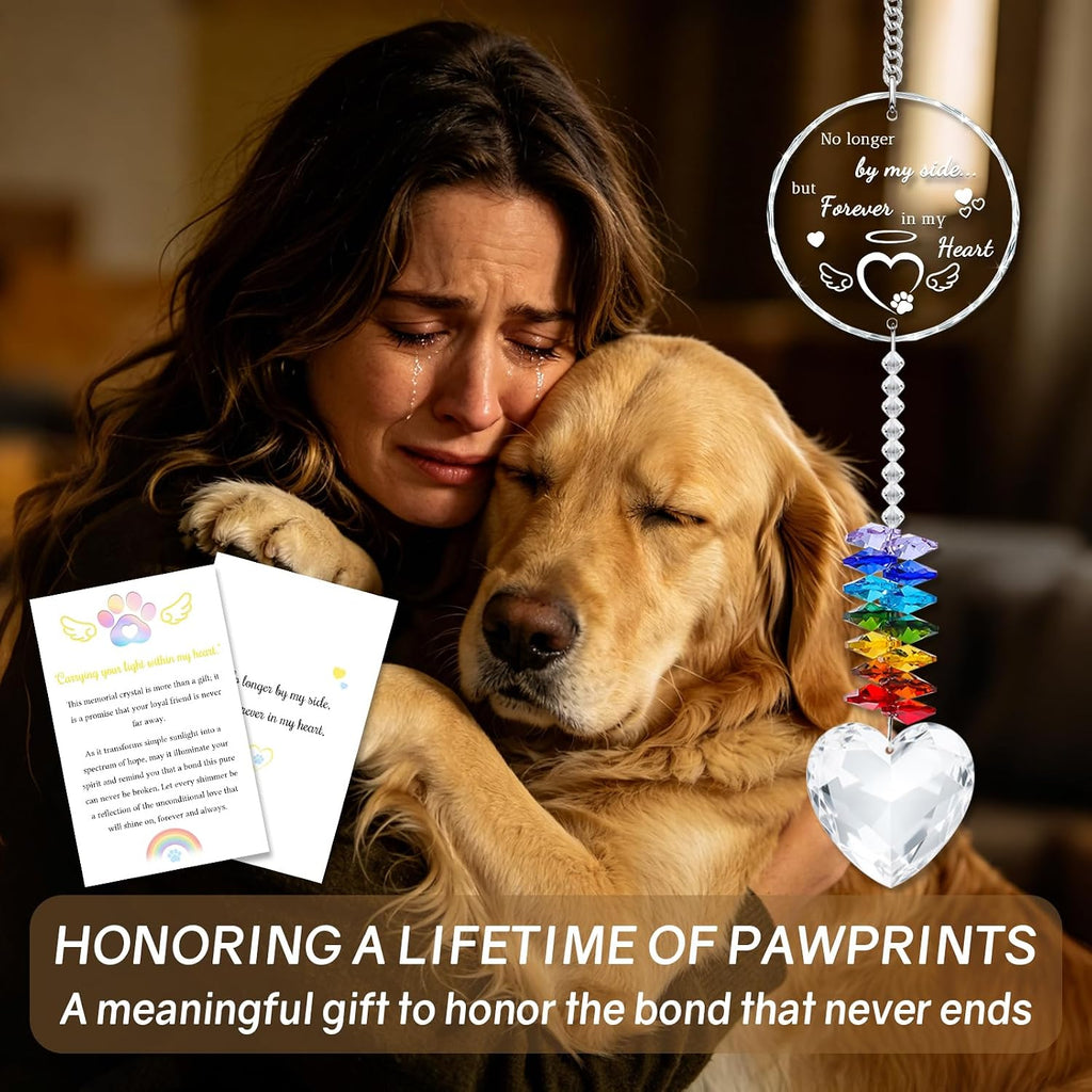 Dog Memorial Gifts for Loss of Dog - Pet Memorial Suncatcher(Angel's Wings)
