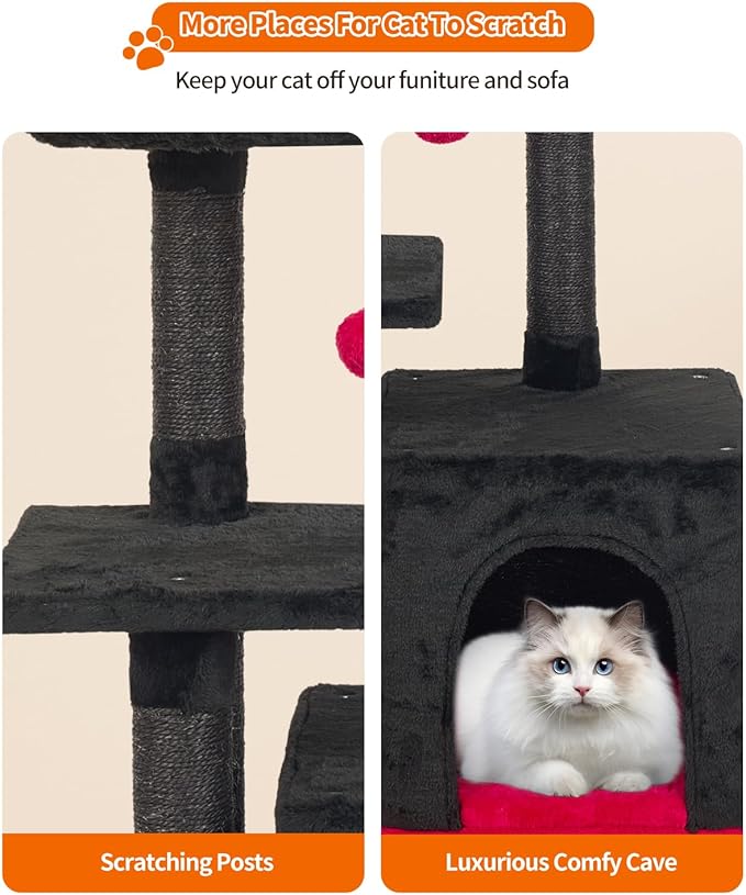 FISH&NAP Cute Cat Tree Kitten Cat Tower - Image 6