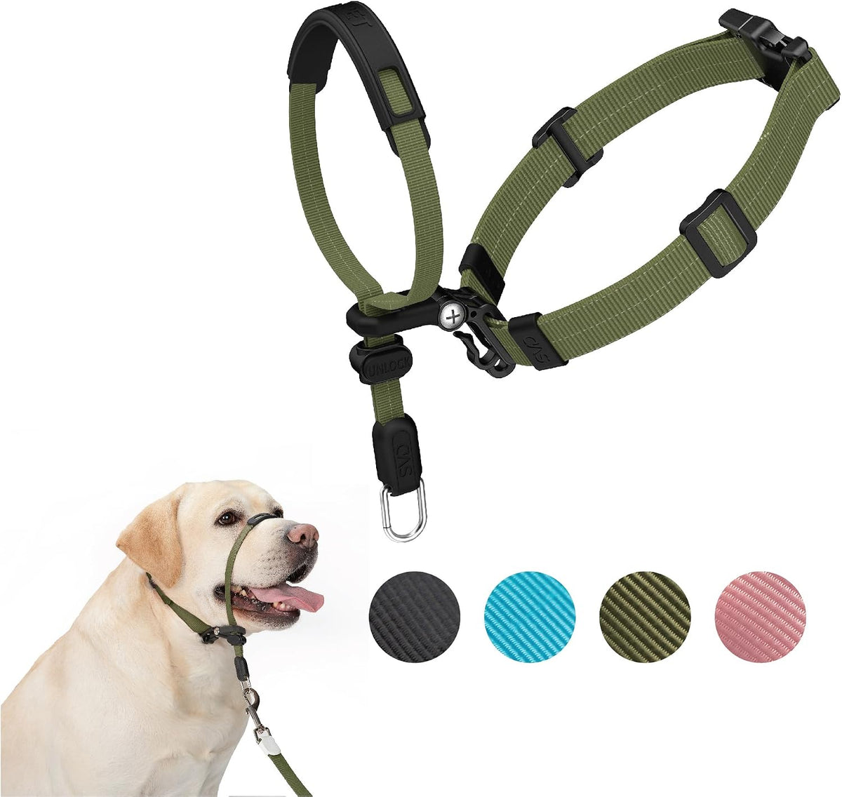 SVD.PET No-Pull Dog Headcollar for Easier Walks, Chew-Proof Protector to Increase Comfort, Simple Design, Easy to Wear and Adjust (Medium Size for Small and Medium Size Dogs)