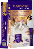 Happy Snack by FELIWAY®, Delicious, Lickable, Squeezable Purée Cat Treats for a Daily Calming Routine, Made with Real Chicken, 12 Pack (0.5oz Tubes)