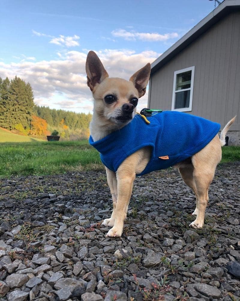 Gooby Zip-Up Fleece Dog Sweater, Blue, Medium