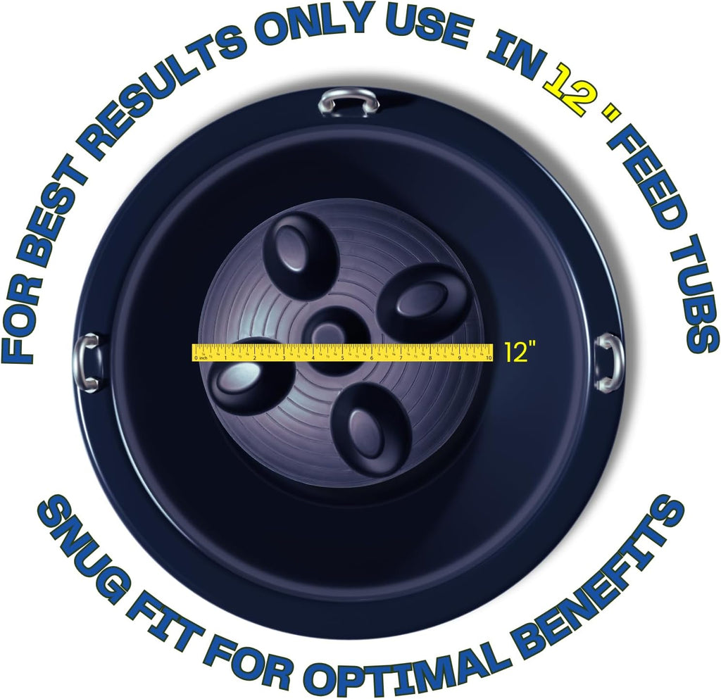 Drop 'N' Slow® Patented Portable Equine Slow Feeder Insert Fits 12 Inch Round Feed Tubs – Reduces Choke, Curbs Bad Eating Habits, Promotes Healthy Digestion