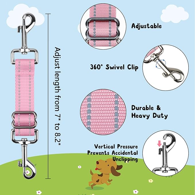 YUEPET Dog Safety Collar Clips 5 Pack Adjustable Prong Collar Backup Clips - Image 2