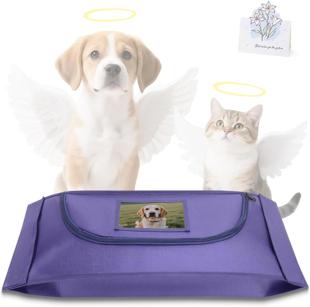 Pet Burial Bag with Memorial Keepsake Card, Navy, L