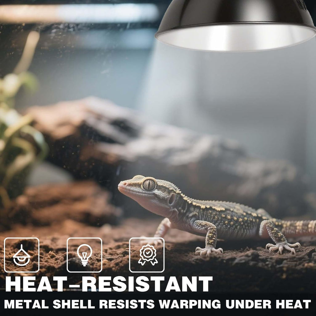 Reptile Light Fixture,Max 160 Watt - Standard 5.5 Inch - 3mm Thickness Dome Shade, Suitable for Reptile Basking Bulb Lamp/Heat Lamp/Ceramic Heater E26