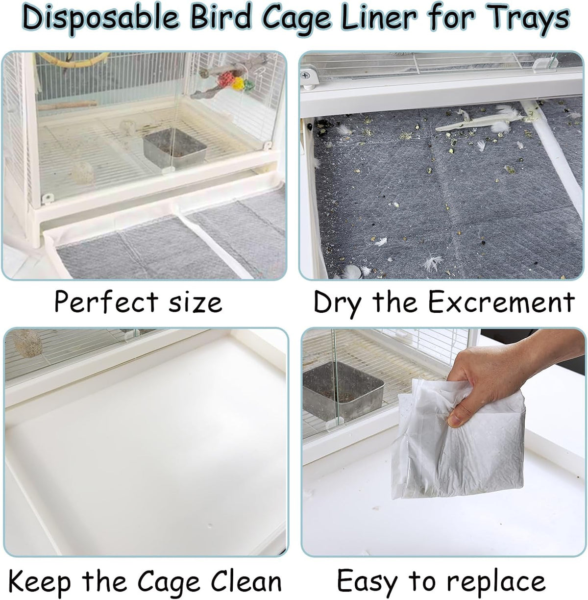 50 Sheets 23 x 17in Absorbent Cushion Pad Accessories for Bird
