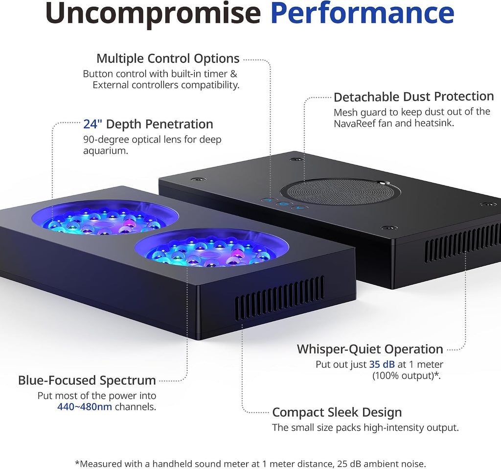 NICREW NavaReef LED Reef Light, 65W Aquarium Lighting for Soft/LPS Corals
