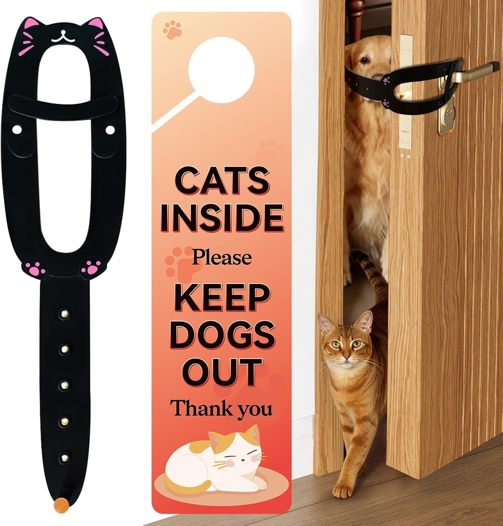 TGIOW Cat Door Latch with Stabilizer, Keep Door Open 2.5-6.5", 4Pcs, White