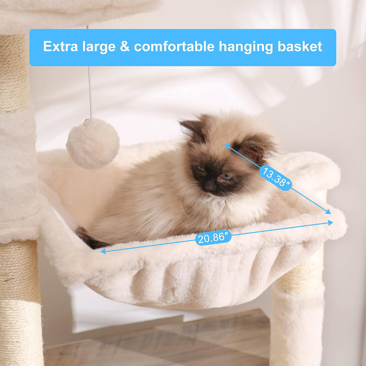 Hey-brother Cat Tree Tower, Litter Box Enclosure, Food Station, MPJ100SG
