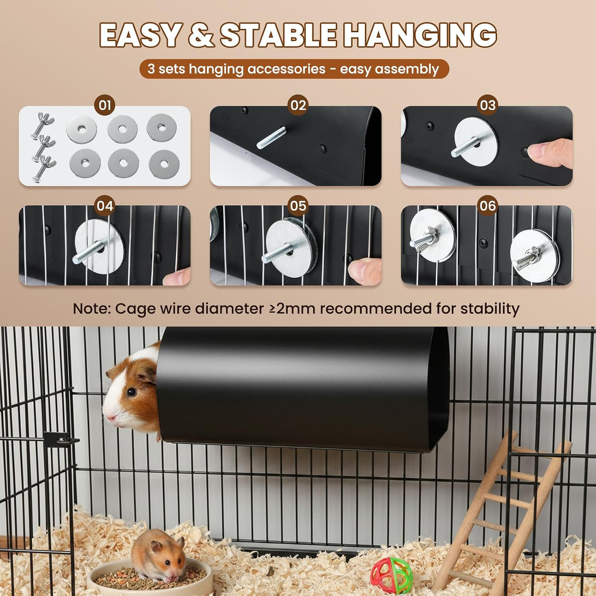 NEWTRY Chinchilla Hanging Cooling Tunnel, Multi-Functional Hideout Tubes