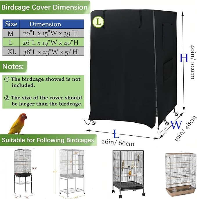 Universal Birdcage Cover Blackout & Breathable - Image 3
