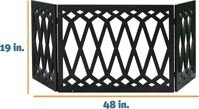 Etna 3-Panel Diamond Design Wood Pet Gate - Image 7