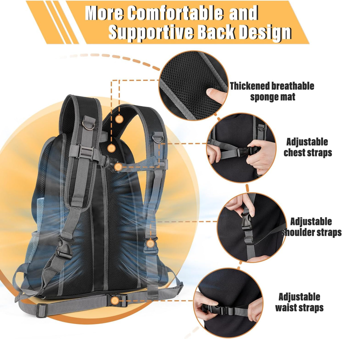 Dog Front Carrier Backpack, Adjustable Breathable Dog Backpack