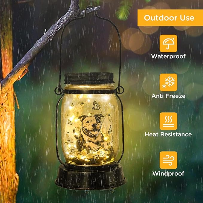 Pit Bull Gifts for Women/Men Pit Bull Solar Lanterns Mom Birthday Pibble Dog - Image 5