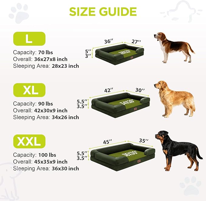 Orthopedic Dog Beds for Large Medium Dogs, Big Waterproof Memory Foam Pet Couch - Image 4