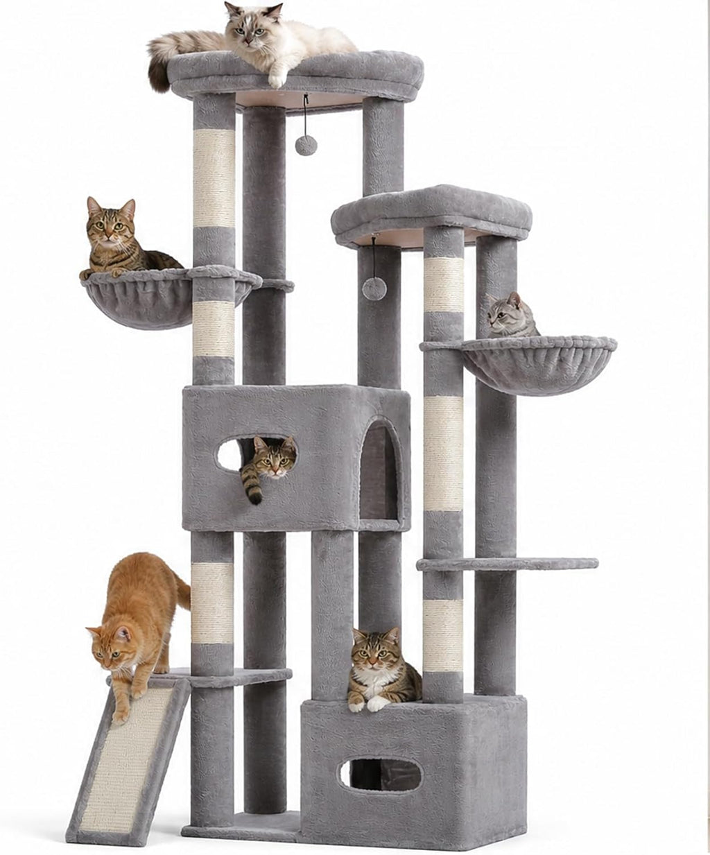 MUTTROS Heavy Duty Cat Tree, 8 Level Corner Tower for Large Adult Cats