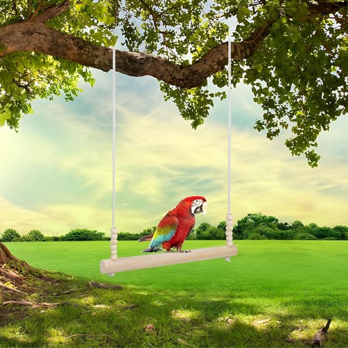 3PCS Chicken Swing, Natural Wood Chicken Toys - Image 5