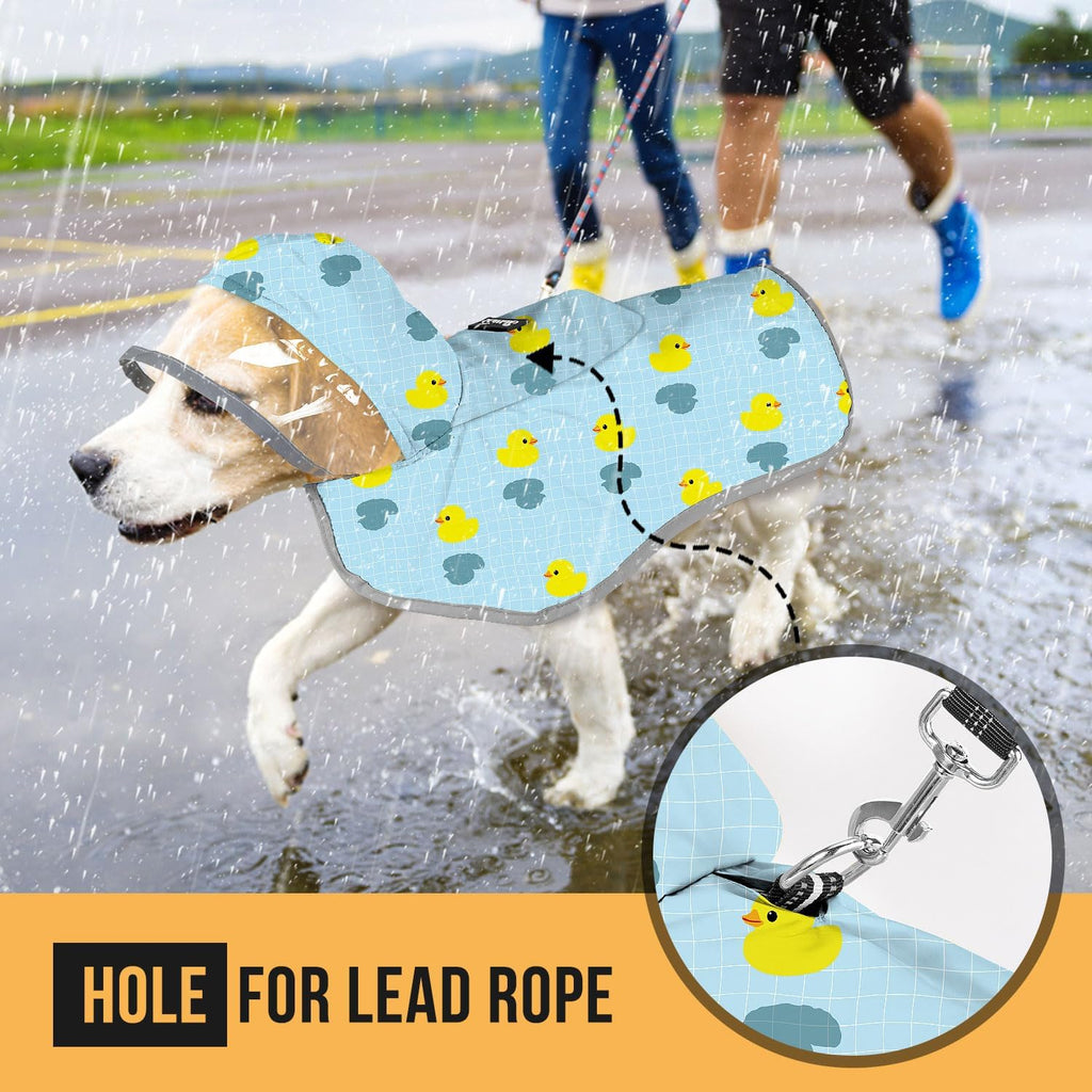 SlowTon Dog Raincoat, Waterproof Dog Rain Jacket with Clear Hooded, DK S