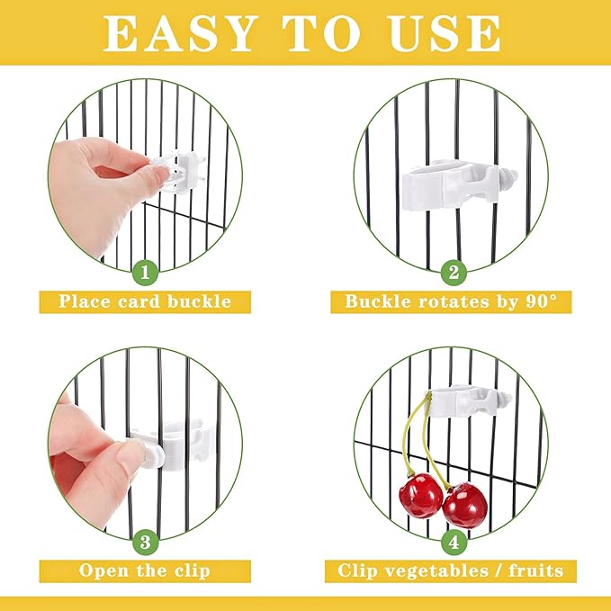 6 Pieces Bird Cage Food Holder Parrot Fruit Vegetable Clips Bird Cage Feeder - Image 3