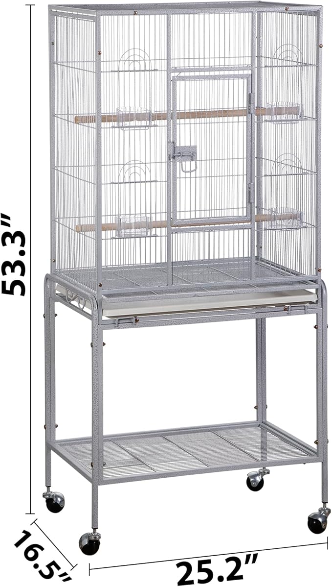 SUPER DEAL 53-Inch Rolling Bird Cage Large Wrought Iron Cage - Image 5
