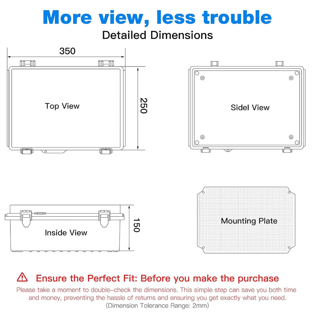 Junction Box Outdoor Waterproof Electrical Project Box IP67 ABS Enclosure