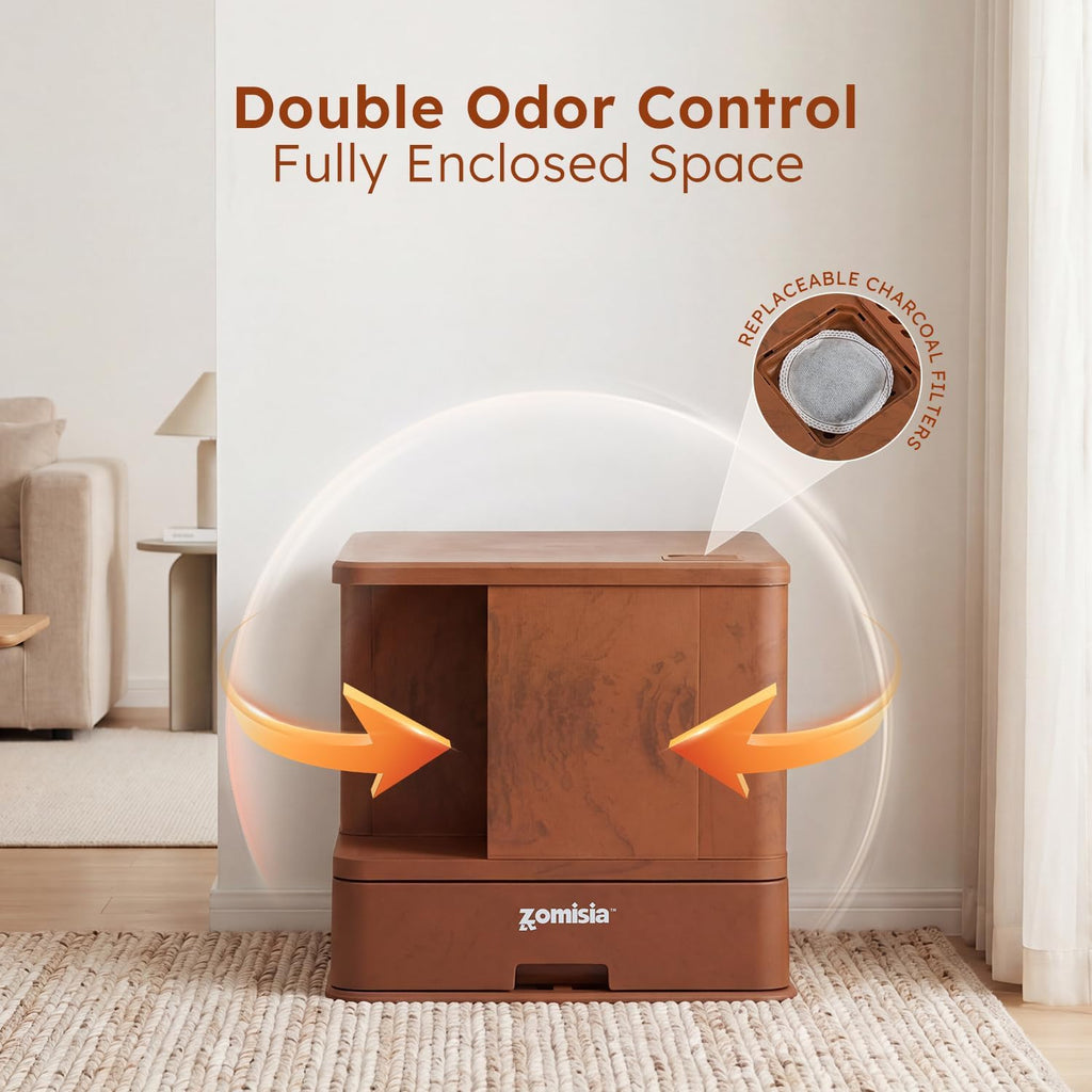 Extra Large Cat Litter Box with Drawer, Hidden Litter Box Enclosure